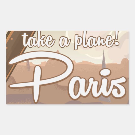 Sticker Rectangulaire poster de voyage Paris Cartoon vintage (Devant)