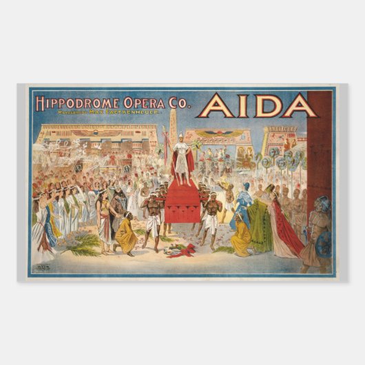 Sticker Rectangulaire Poster vintage de l'opéra Aida (1908) (Devant)