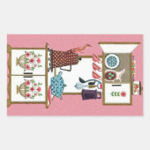 Sticker Rectangulaire Pot café vintage Antique Retro (Devant)