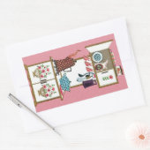 Sticker Rectangulaire Pot café vintage Antique Retro (Enveloppe)