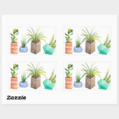 Sticker Rectangulaire Pot de succulents (Feuille)