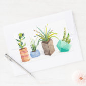 Sticker Rectangulaire Pot de succulents (Enveloppe)