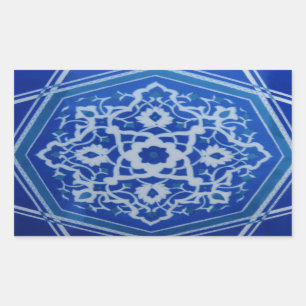 Sticker Rectangulaire Poterie turque tribale ethnique florale de