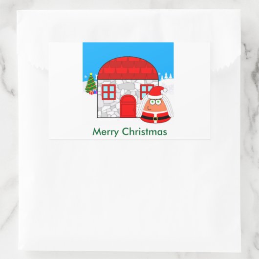 Sticker Rectangulaire Pou_Noël (Sac)