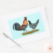 Sticker Rectangulaire Poule bleue du Delaware (Enveloppe)