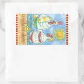 Sticker Rectangulaire POULET DE LA MER, BÂTIMENT DE FOND Rectangle *Feui (Sac)