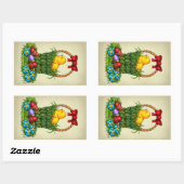Sticker Rectangulaire Poulet de Pâques mignon (Feuille)