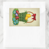 Sticker Rectangulaire Poulet de Pâques mignon (Sac)