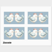Sticker Rectangulaire Poulet Pastel Cottagecore (Feuille)