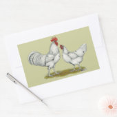 Sticker Rectangulaire Poulets blancs Austra (Enveloppe)