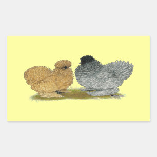 Sticker Rectangulaire Poulets de grésillement
