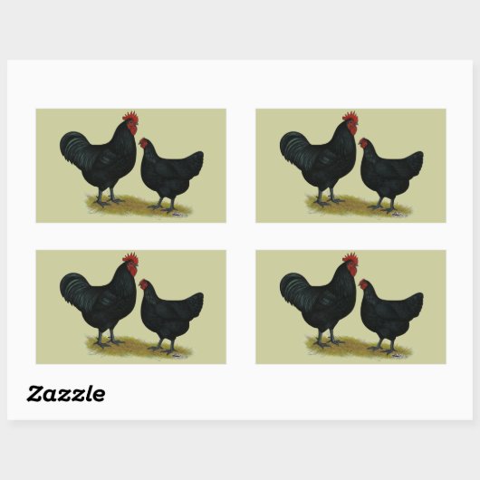 Sticker Rectangulaire Poulets géants Jersey (Feuille)