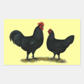 Sticker Rectangulaire Poulets Java noirs (Devant)