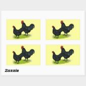 Sticker Rectangulaire Poulets noirs Australorp (Feuille)