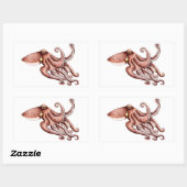 Sticker Rectangulaire Poulpe - Octopus vulgaris (Feuille)
