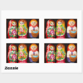 Sticker Rectangulaire Poupées de Matryoshka (Feuille)