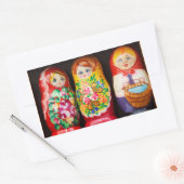 Sticker Rectangulaire Poupées de Matryoshka (Enveloppe)