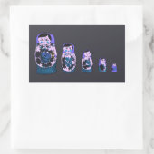 Sticker Rectangulaire Poupées de nidification pourpres Russes (Sac)