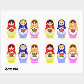 Sticker Rectangulaire Poupées matryoshka russes (Feuille)
