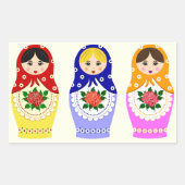 Sticker Rectangulaire Poupées matryoshka russes (Devant)