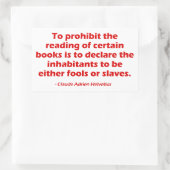 Sticker Rectangulaire Pour interdire la lecture de certains livres (Sac)