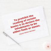 Sticker Rectangulaire Pour interdire la lecture de certains livres (Enveloppe)