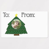 Sticker rectangulaire pour les cadeaux de Noël (Design 2)