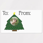 Sticker rectangulaire pour les cadeaux de Noël (Design 1)