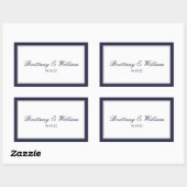 Sticker rectangulaire pour mariée gris bleu marine (Feuille)