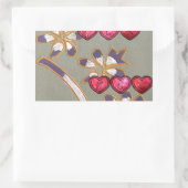 Sticker Rectangulaire Pour Vous De Moi : Beau Coeurs Floraux Design (Sac)