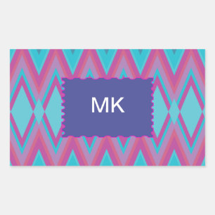 Sticker Rectangulaire Pourpre et tribal d'Aqua