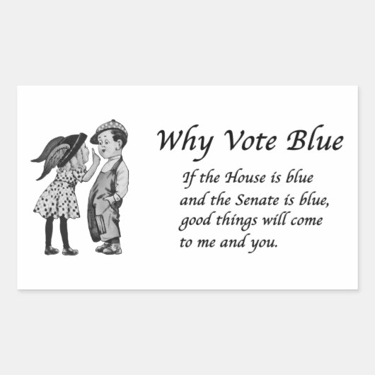 Sticker Rectangulaire Pourquoi voter bleu en 2026 (Devant)