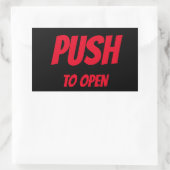 STICKER RECTANGULAIRE POUSSER À OUVRIR LA PORTE (Sac)