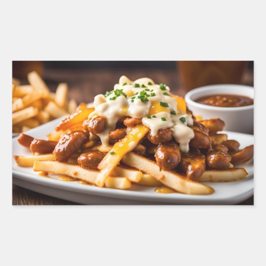 Sticker Rectangulaire Poutine (Devant)