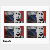 Sticker Rectangulaire Poutine avec drapeau russe (Feuille)