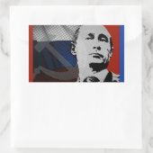 Sticker Rectangulaire Poutine avec drapeau russe (Sac)