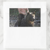 Sticker Rectangulaire Poutine porte un ours ! (Sac)