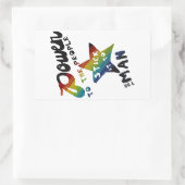 Sticker Rectangulaire Pouvoir Au Peuple (Retro Rainbow Patch) (Sac)