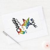 Sticker Rectangulaire Pouvoir Au Peuple (Retro Rainbow Patch) (Enveloppe)