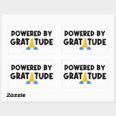 Sticker Rectangulaire Powered By Gratitude (Feuille)