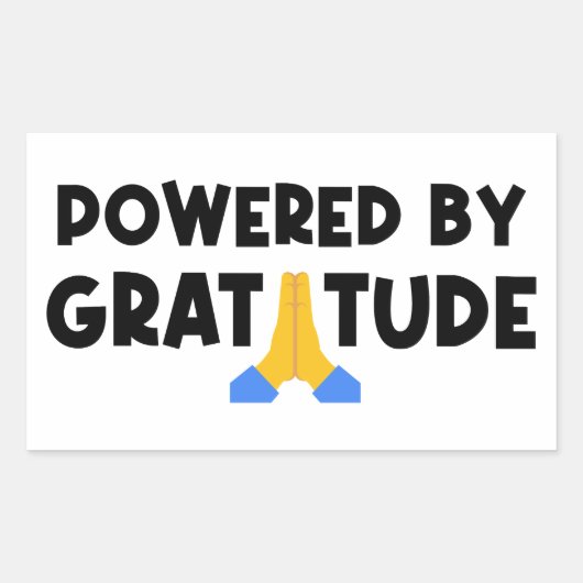 Sticker Rectangulaire Powered By Gratitude (Devant)