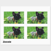 Sticker Rectangulaire Prairie Bouledogue Français (Feuille)