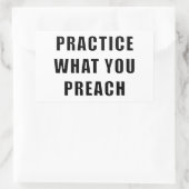 Sticker Rectangulaire Pratiquez ce que vous prêchez (Sac)