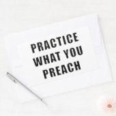 Sticker Rectangulaire Pratiquez ce que vous prêchez (Enveloppe)