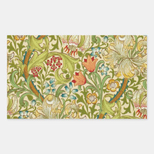 Sticker Rectangulaire Pre-Raphaelite d'or de cru de lis de William