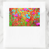Sticker Rectangulaire Pré sauvage dans l'art pop fleuri (Sac)