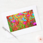 Sticker Rectangulaire Pré sauvage dans l'art pop fleuri (Enveloppe)
