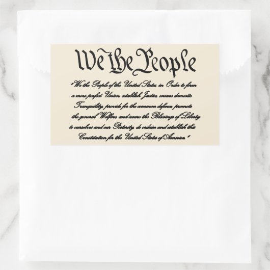 Sticker Rectangulaire Préambule des États-Unis (Sac)