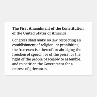 Sticker Rectangulaire Premier amendement de la Constitution