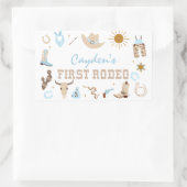 Sticker Rectangulaire Premier anniversaire du Rodeo Pastel (Sac)